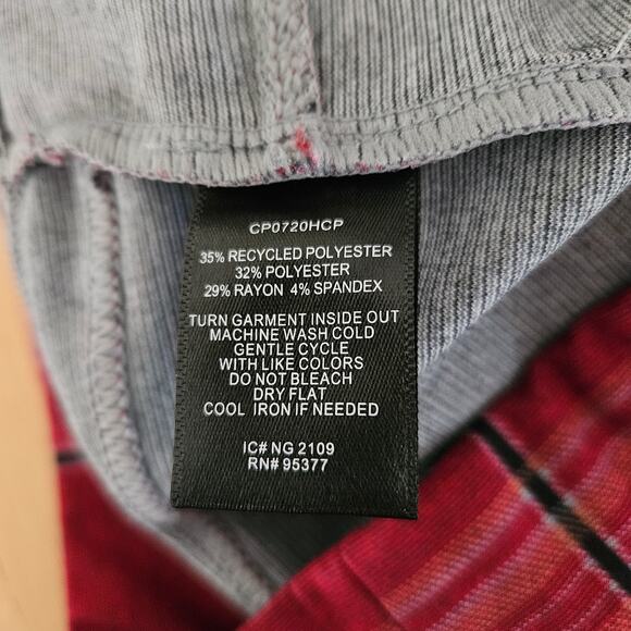 Sanctuary Plaid Pull-On Slim Leg Pant Stretch - Red Multi- Sz S EUC - Picture 4 of 7